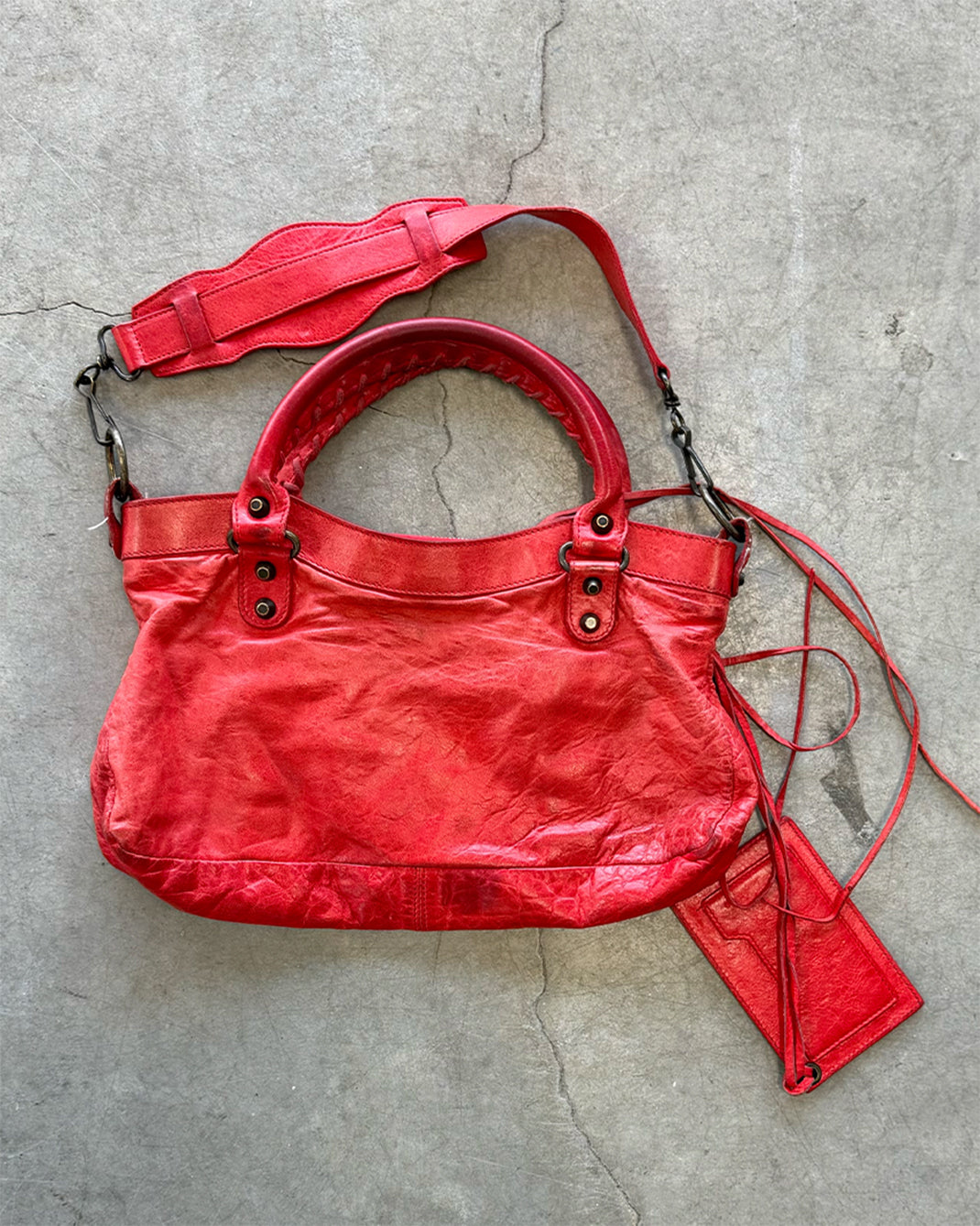 Red Vintage Balenciaga The First City Handbag