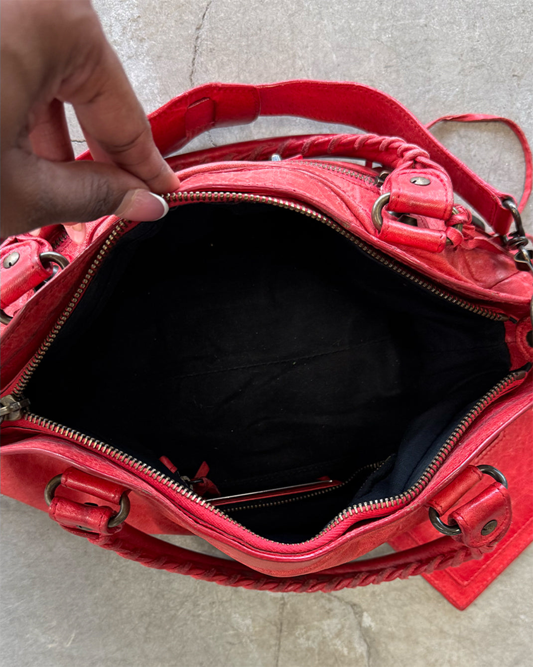 Red Vintage Balenciaga The First City Handbag