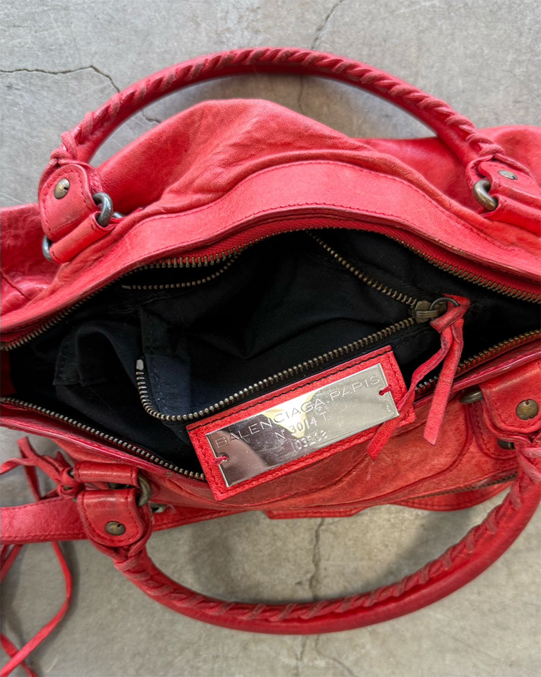 Red Vintage Balenciaga The First City Handbag