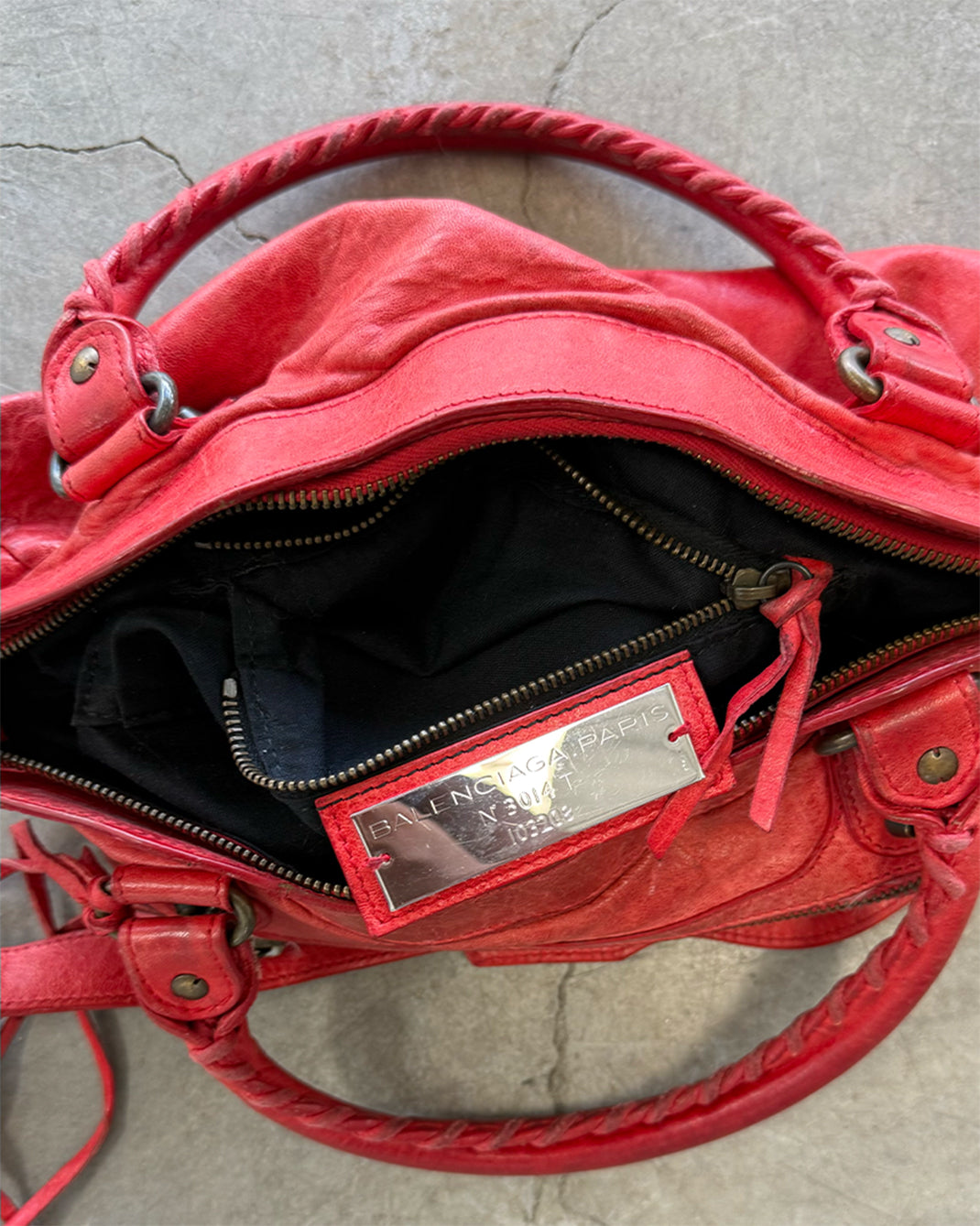Red Vintage Balenciaga The First City Handbag
