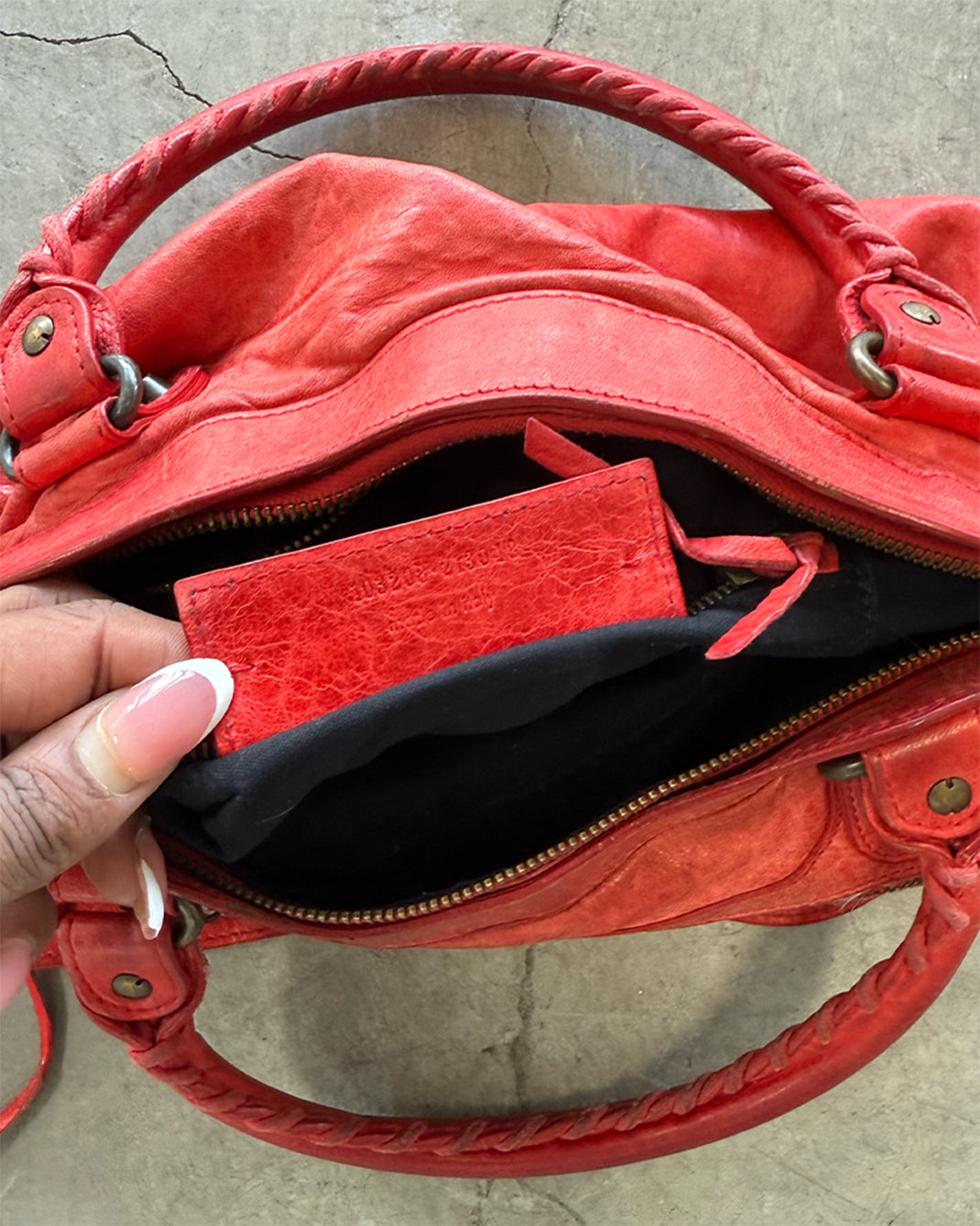 Red Vintage Balenciaga The First City Handbag