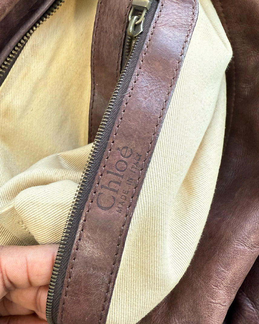 Brown Vintage Chloé Silverado Shoulder Bag