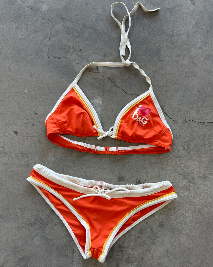 Orange Vintage Dolce & Gabbana “I love D&G” Bikini