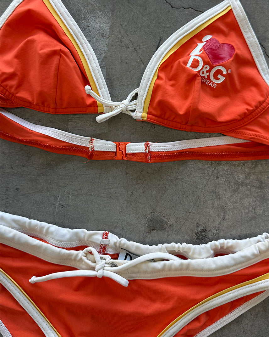Orange Vintage Dolce & Gabbana “I love D&G” Bikini