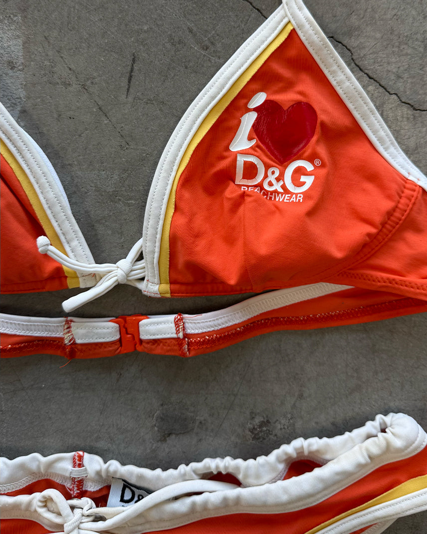 Orange Vintage Dolce & Gabbana “I love D&G” Bikini