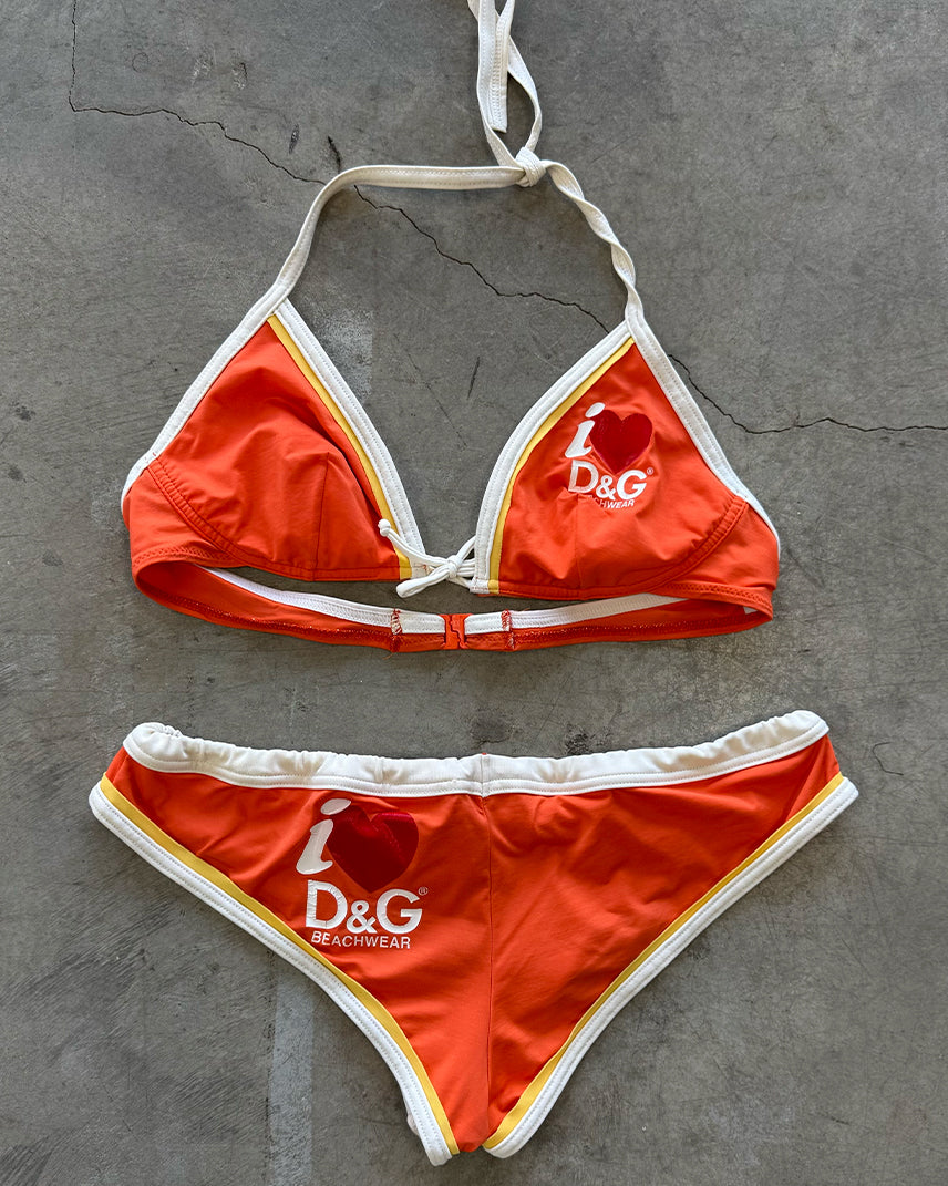 Orange Vintage Dolce & Gabbana “I love D&G” Bikini