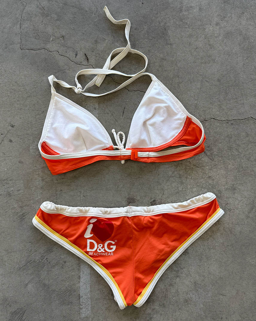Orange Vintage Dolce & Gabbana “I love D&G” Bikini