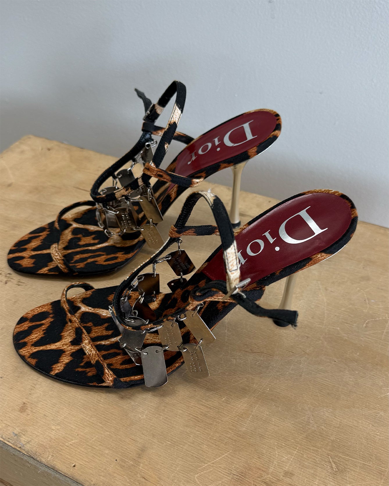 Leopard Vintage Christian Dior Dog Tag Heels