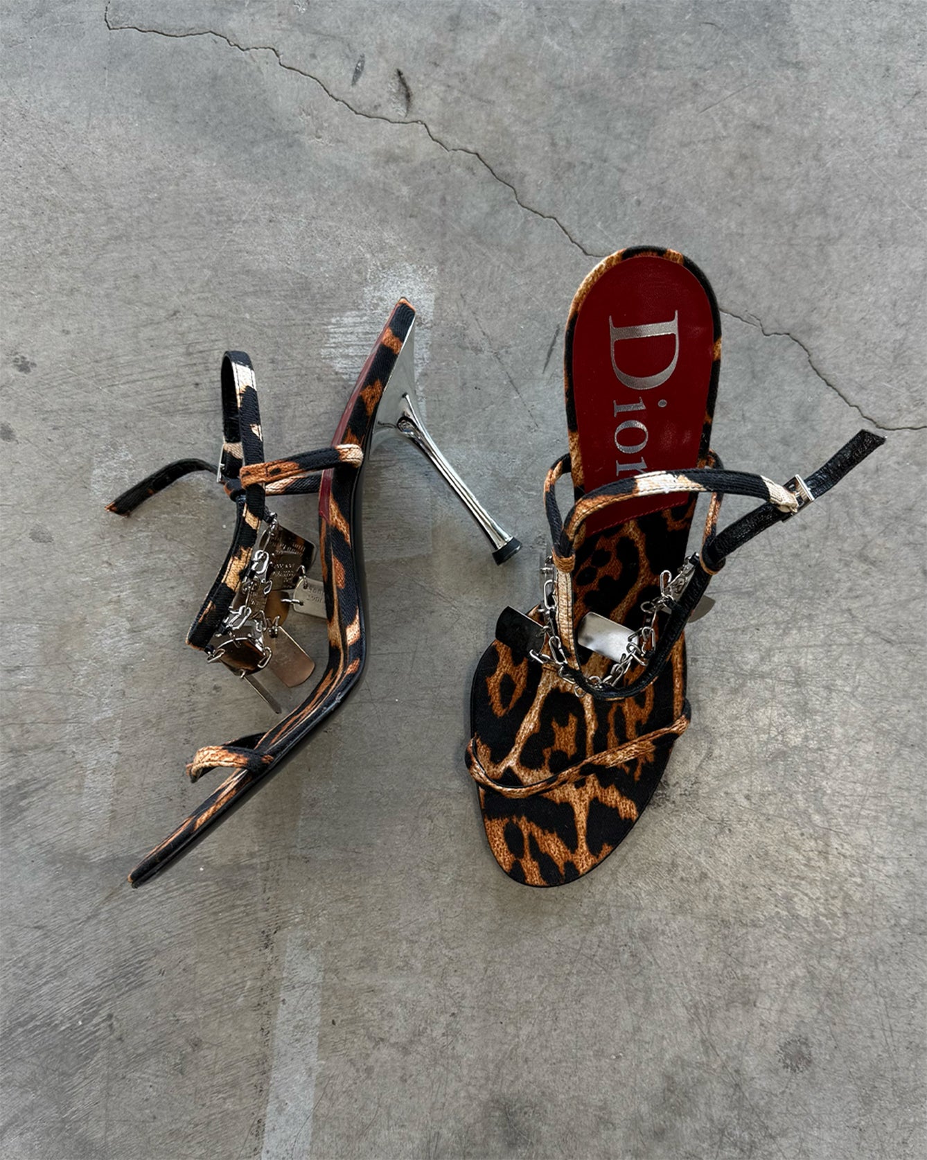 Leopard Vintage Christian Dior Dog Tag Heels