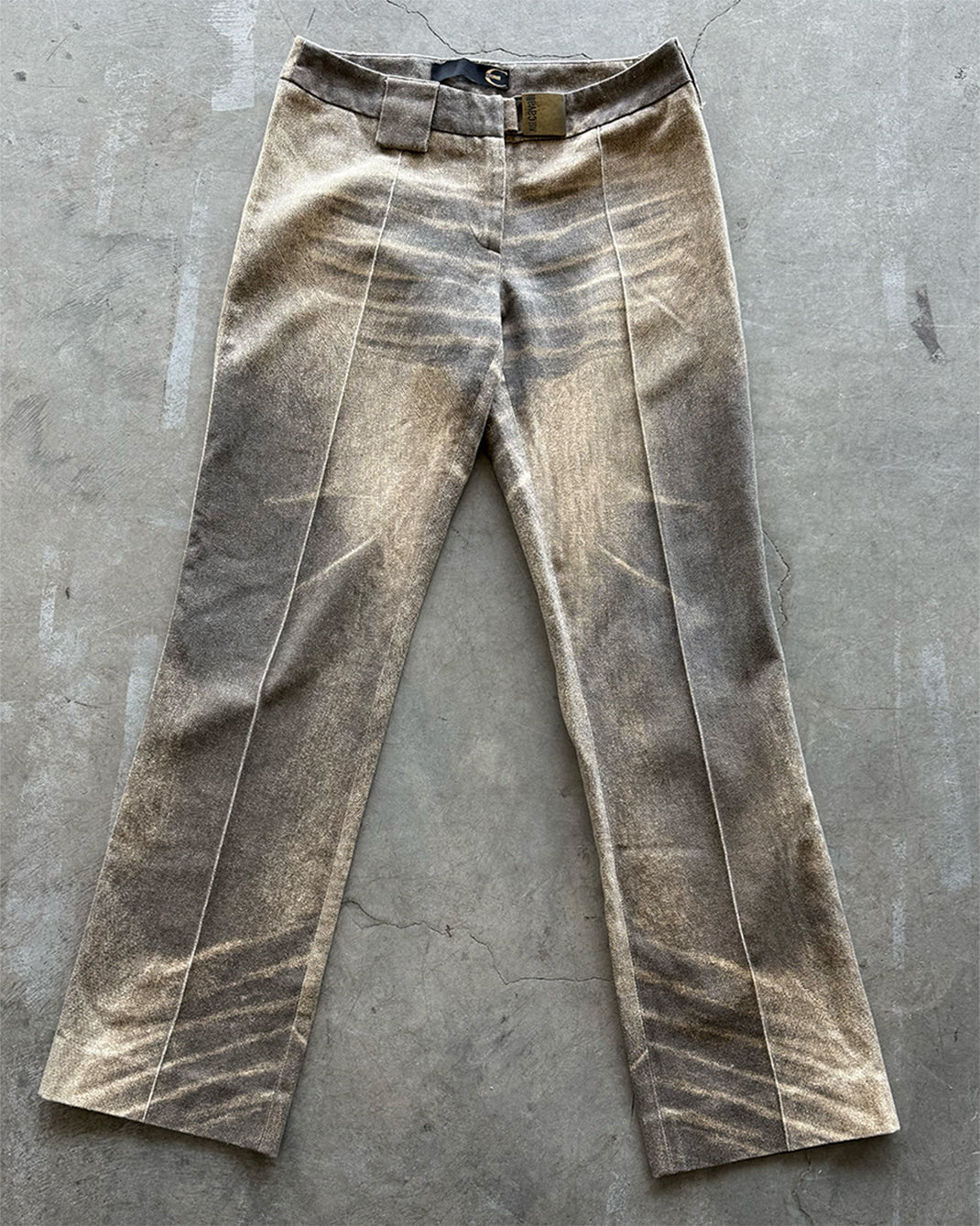 Tan Green Print Vintage Just Cavalli Jeans