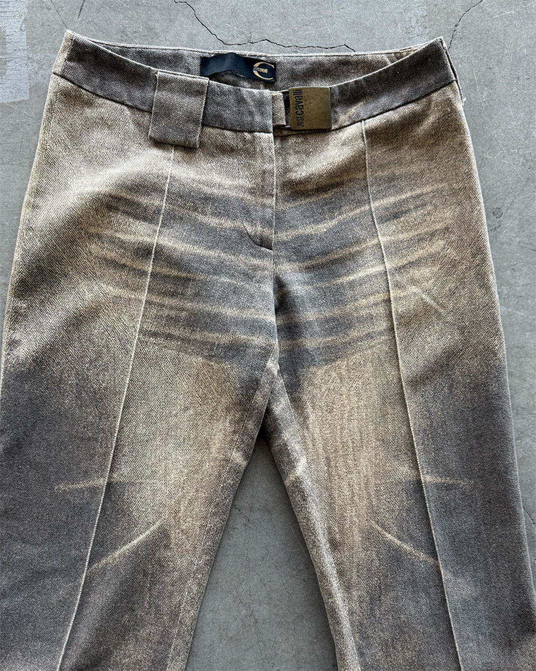 Tan Green Print Vintage Just Cavalli Jeans