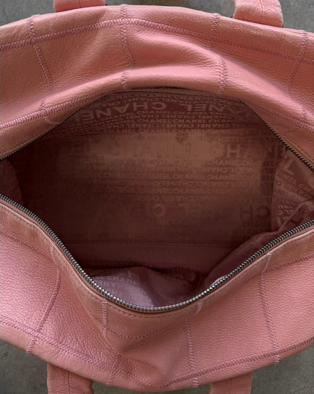 Pink Vintage Chanel Caviar Skin Chocolate Bar Bag